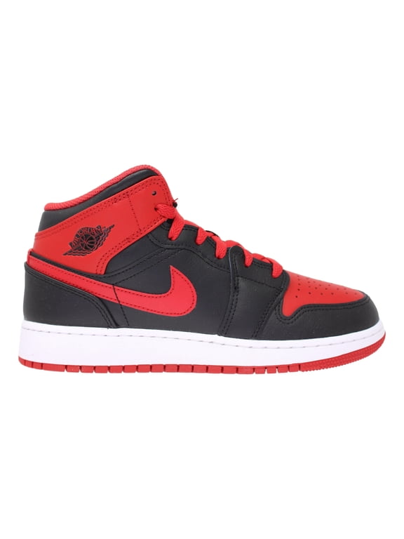 Big Kid's Jordan 1 Mid "Alternate Bred" Blck/Fire Red-White (DQ8423 060) - 5.5