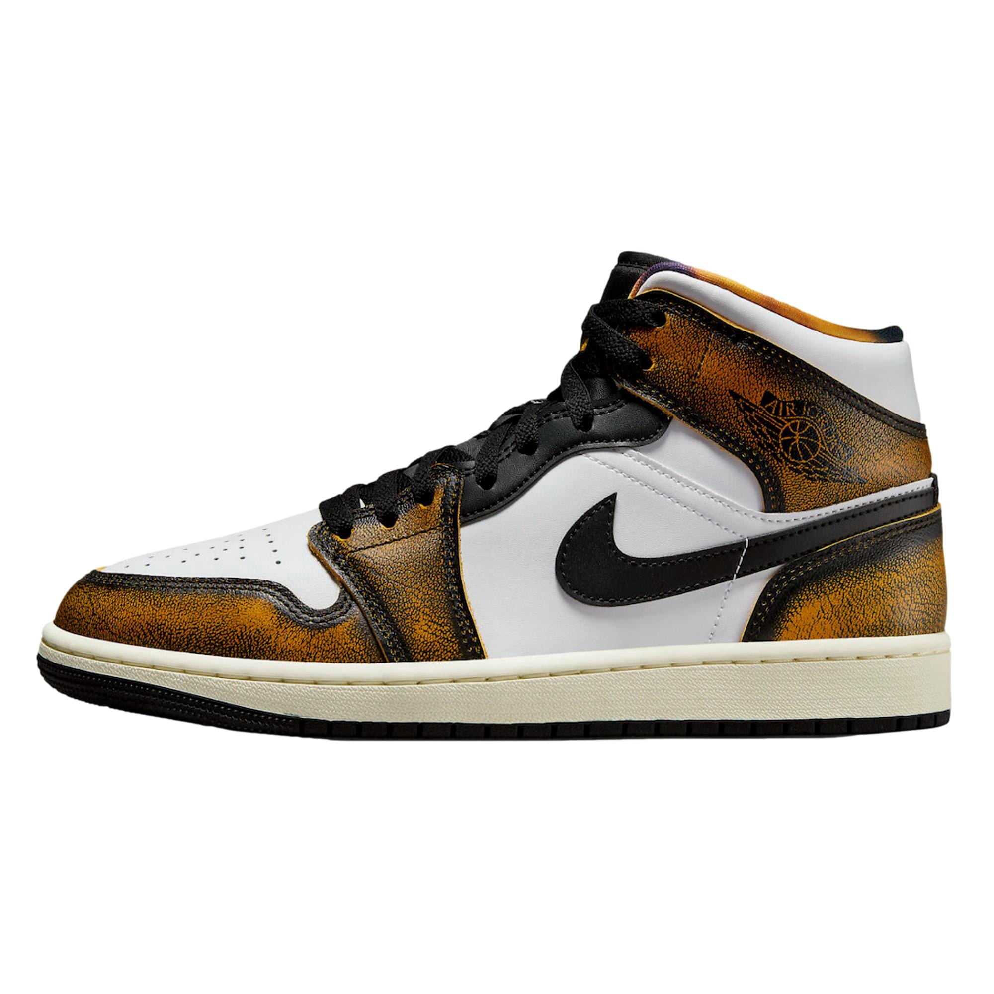 Nike Air Jordan 1 Mid SE, Black/Taxi-White-Sail, Men display picture 2