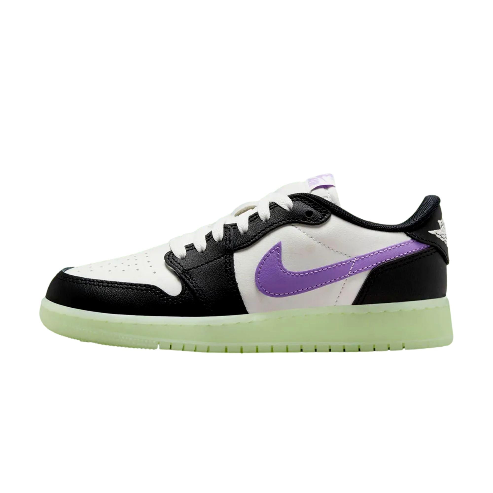 Air Jordan 1 Retro Low OG Black/Black Raspberry  HF0410-001 Grade-School Size 7