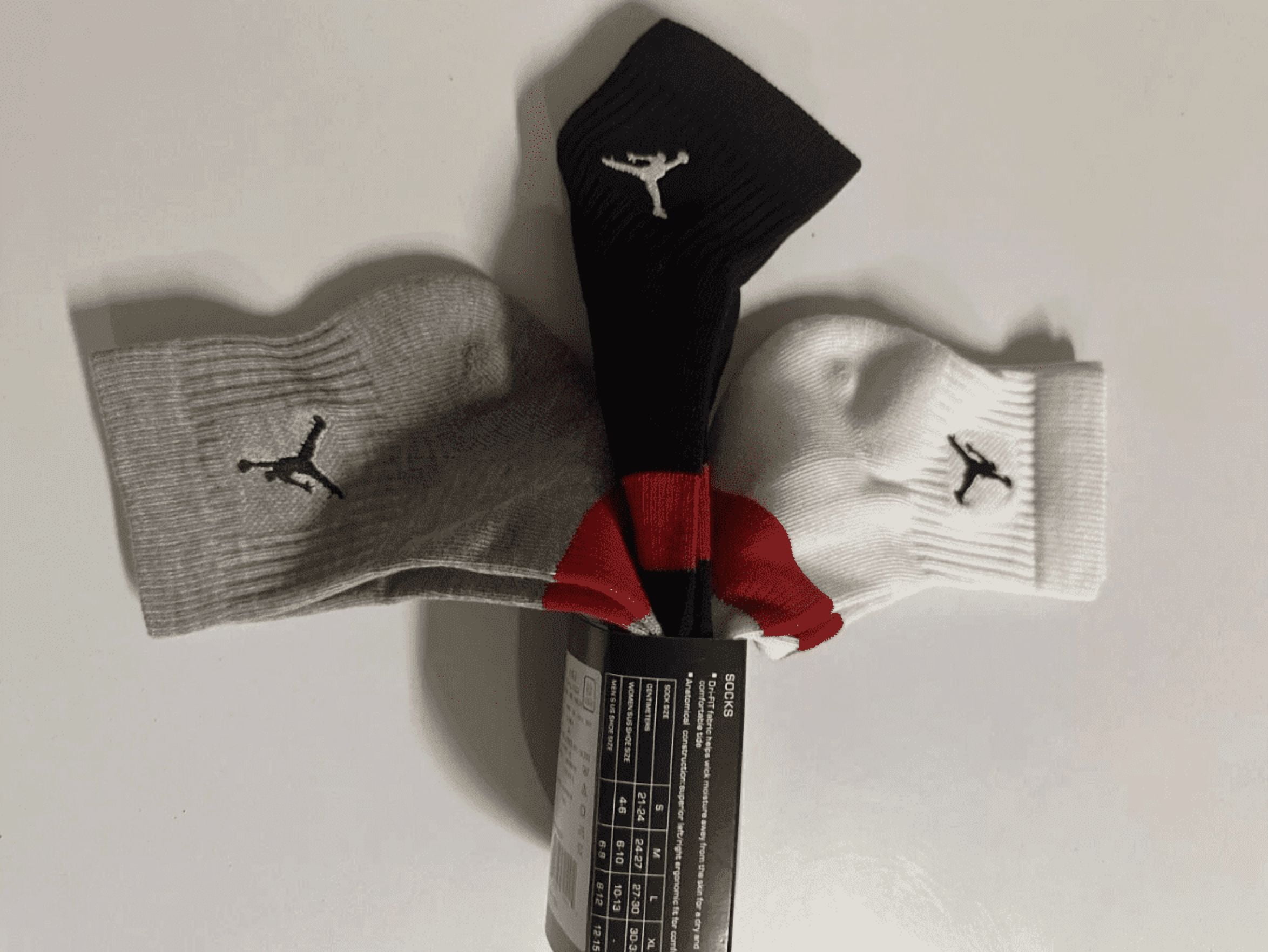 NIKE Air Jordan 3 Pairs Everyday Max Ankle Socks Mens Size Large 8-12