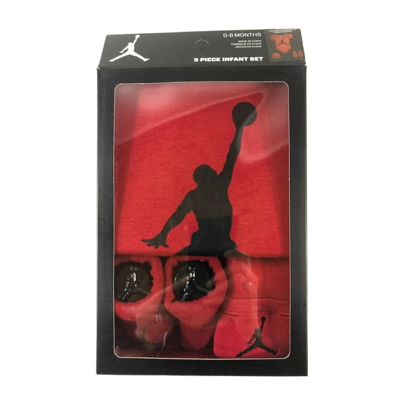 Nike Air Jordan 3 Piece Infant Baby Set Assorted Red 0-6 Months