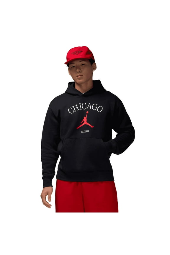 Air Jordan Chicago Pullover Hoodie Black/White-Red HF1494-010 Men's Size S