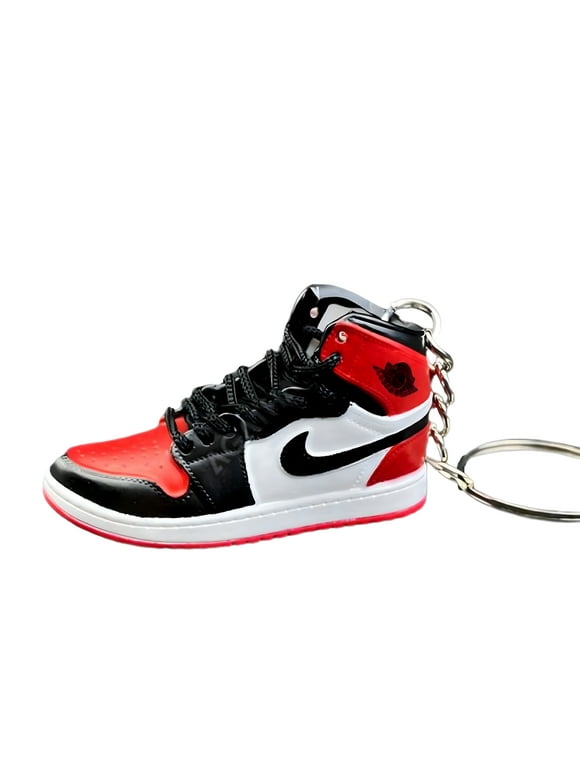 Nike Air Jordan Grey 3D Sneaker Keychain - Stylish Miniature Collectible Keyring for Sneakerheads