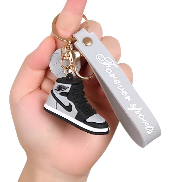 Nike Air Jordan Grey 3D Sneaker Keychain Stylish Miniature