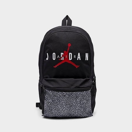 Nike Air Jordan HBR Backpack Black Elephant Print 9A0462 100 Sz Large (11.5" L x 6" D x 17.5" H)