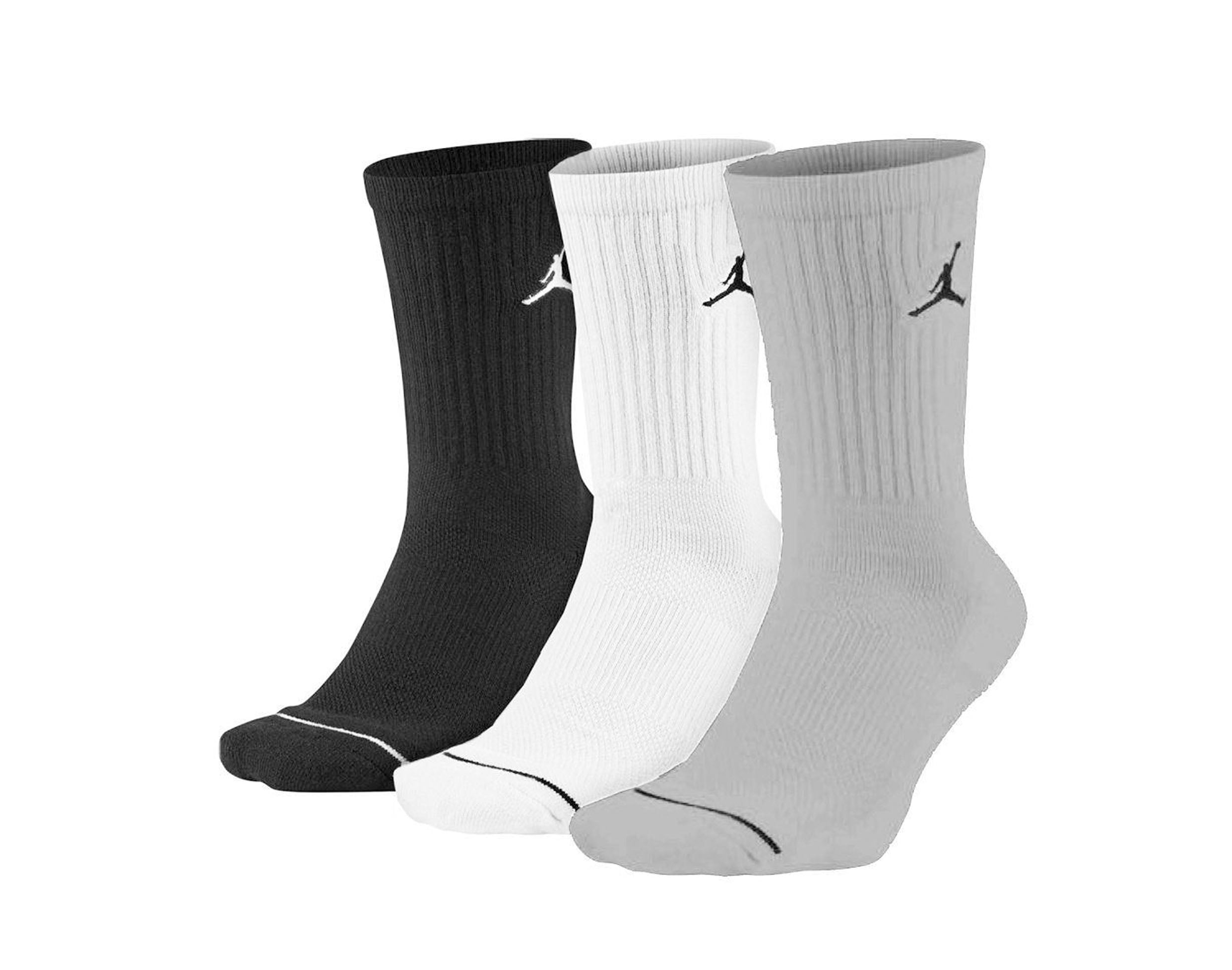 Nike Air Jordan Jumpman Crew Socks 3 Pair Pack Large