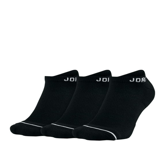 Nike Air Jordan Jumpman No Show 3 Pairs Mens No Show & Liner Socks Size L, Color: Black/White