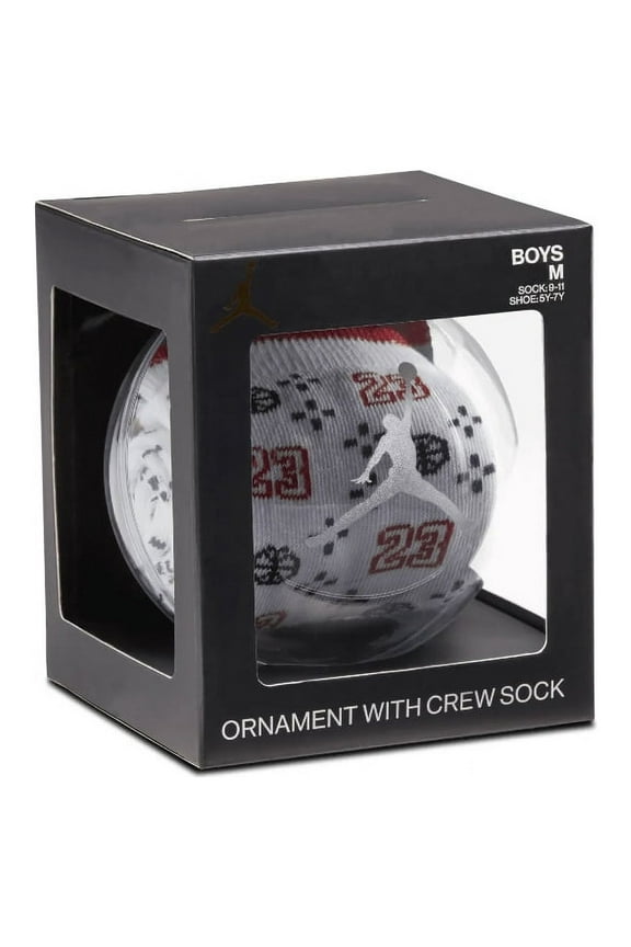 Air Jordan ORNAMENT with Crew Sock Printed Crew Sock (1 Pair) BJ0457 011 Sz M (5Y-7Y / 6-10 Wmn's / 6-8 Men)
