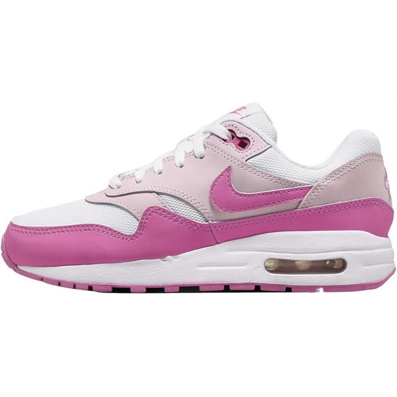 Nike Air Max 1 Big Kids' Shoes Color: Summit White/Photon Dust/Hyper Royal/Obsidian Size: 7Y