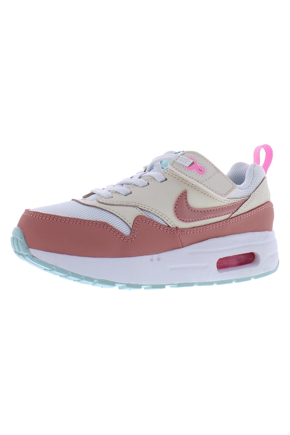 Little Kid's Nike Air Max 1 EasyOn Wht/Rd Strdust-Guava Ice (DZ3308 101) - 8