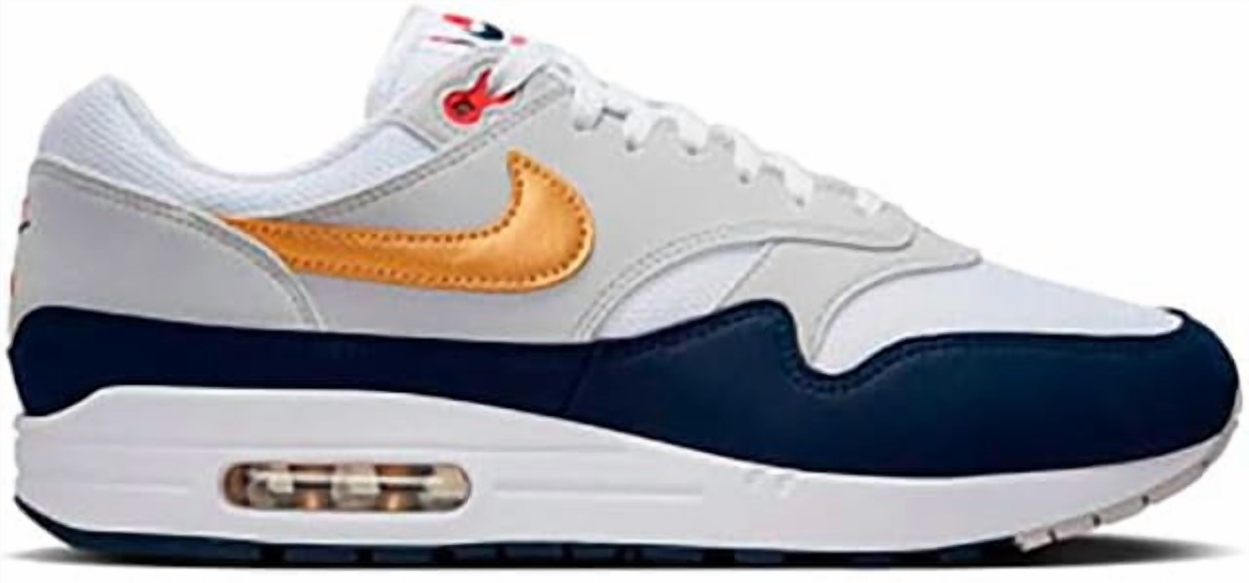 Men's Nike Air Max 1 Obsidian/Metallic Gold-White (HM9604 400) - 12
