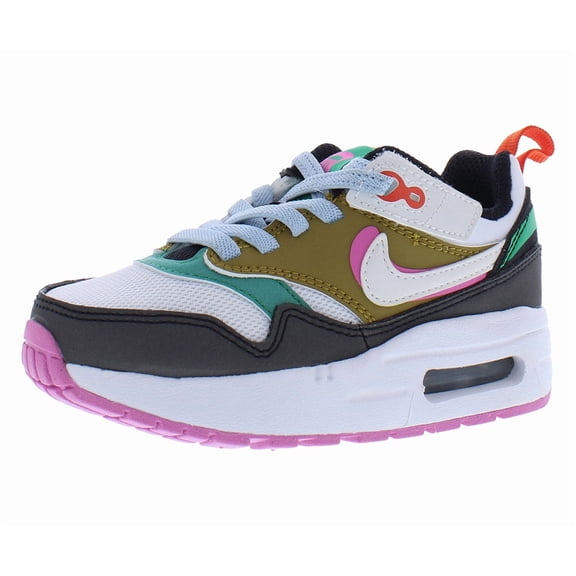 Nike Air Max 1 Easyon SE PS Girls Shoes Size 10, Color: White/Muti-Colored