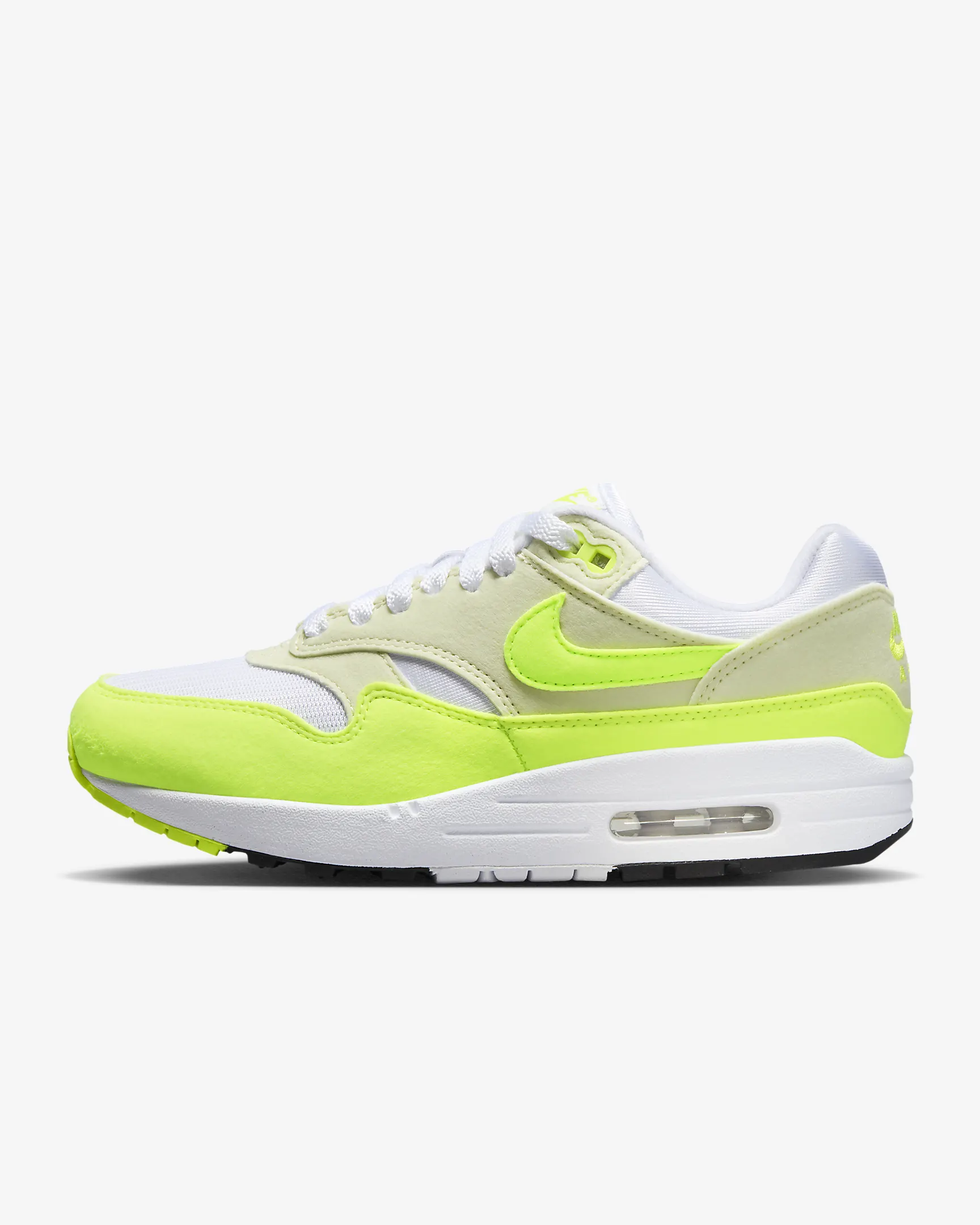 Nike Air Max 1 Women's White/Sea Glass/Black/Volt DZ2628 100 Sneakers 9M