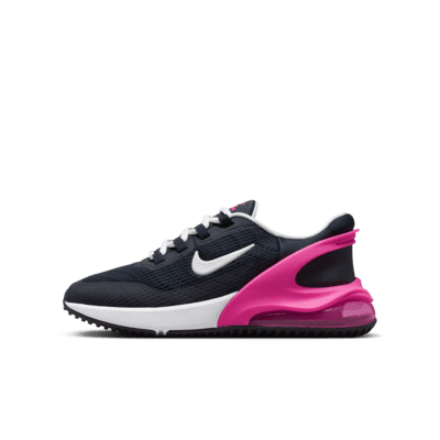 Nike Air Max 270 GO Big Kids' Easy On/Off Shoes Color: Dark Obsidian/Fierce Pink/White Size: 7Y