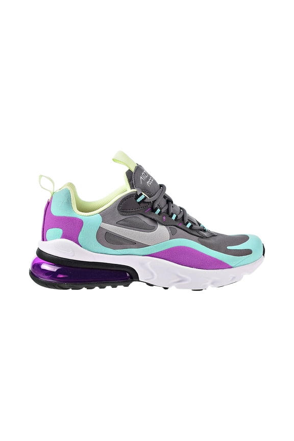 Air Max 270 React Big Kid's Shoes Gunsmoke-Aurora-Hyper Violet bq0103-007