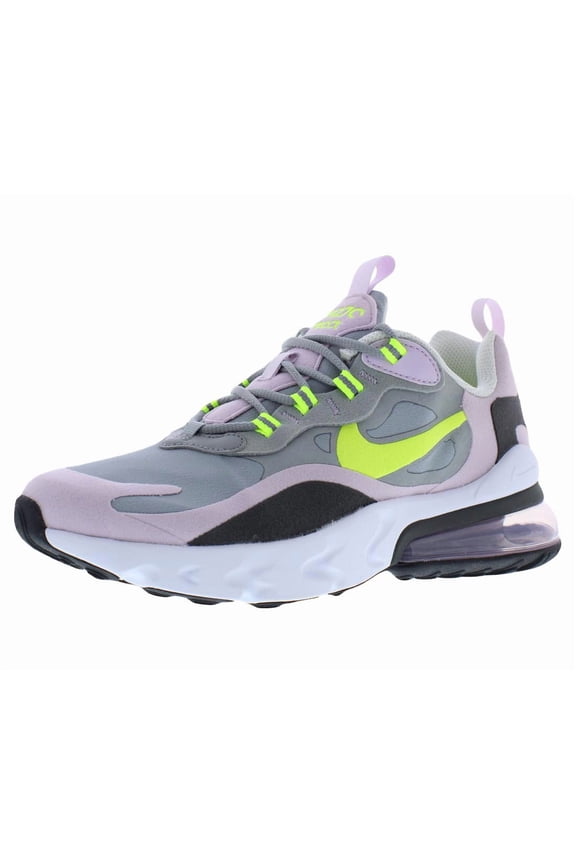 Air Max 270 React GS Boys Shoes Size 6, Color: Particle Grey/Lemon Venom