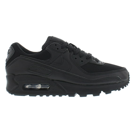 Nike Air Max 90 DH8010-001 Women's Triple Black Leather Running Shoes MM930 (9.5)