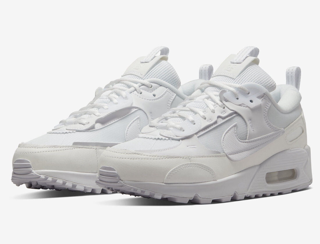 nike air max 90 all white leather womens