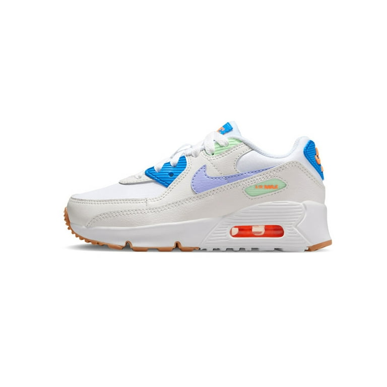 Nike Kids Air Max 90 Sneaker in White Purple Phantom Blue