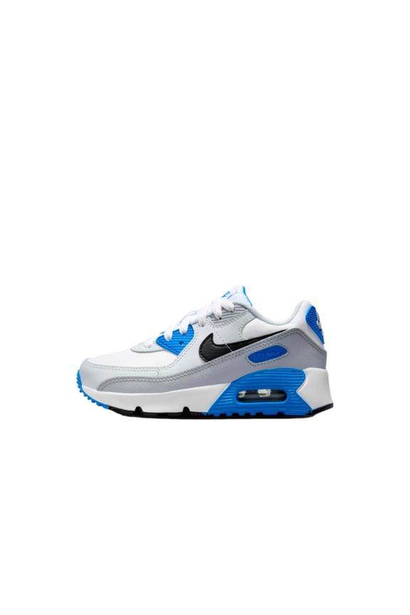 Air Max 90 Leather White / Black - Photo Blue CD6867-127 Pre-School Size 2.5