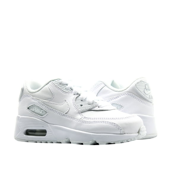 Nike Air Max 90 Leather White/White 833414-100 Pre-School Size 2.5