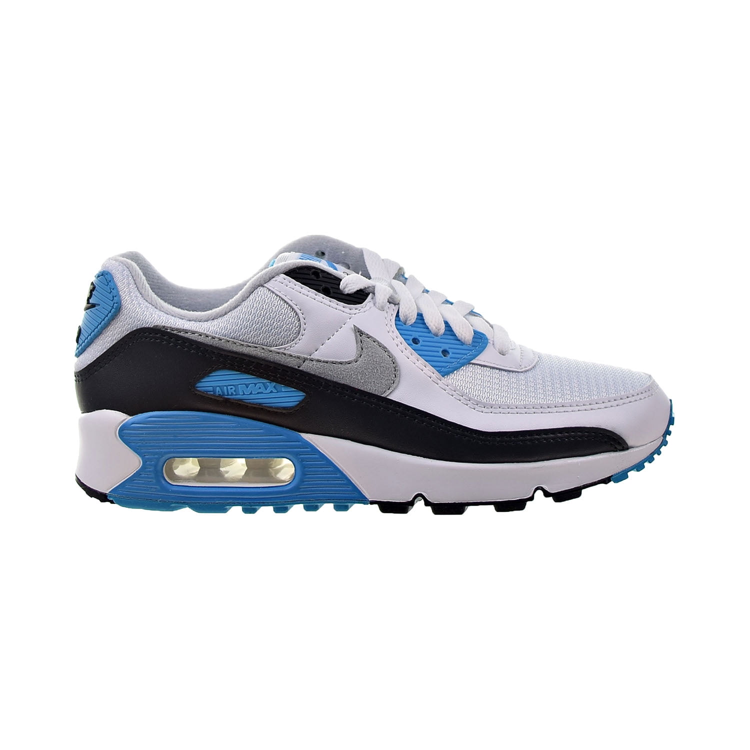 Nike Air Max 90 Mens Shoes White-Black-Grey-Laser Blue cj6779-100