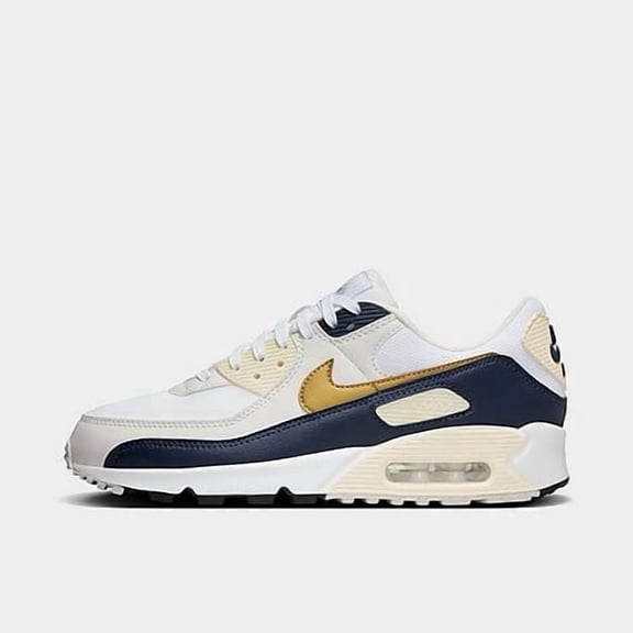 Nike Air Max 90 Next Nature Women's Shoes (HF3444-100, White/Obsidian/Coconut Milk/Metallic Gold) Size 6
