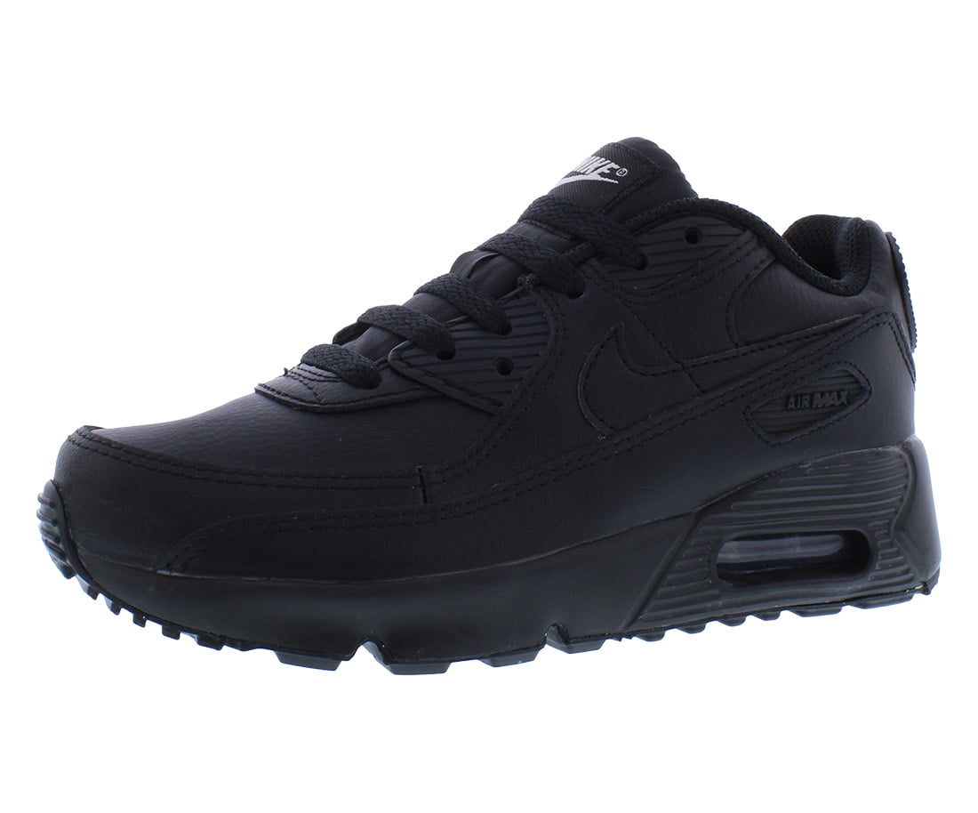Nike Air Max 90 Leather PS Boys Shoes Size 2.5, Color: Black/Black/White
