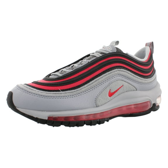 Nike Air Max 97 Felt Girls Shoes Size 4.5, Color: Wolf Grey/Red Orbit/Black