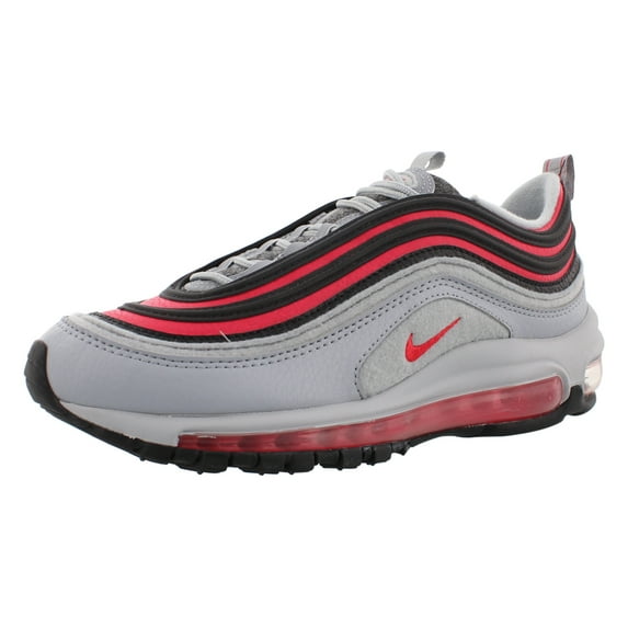 Nike Air Max 97 Felt Girls Shoes Size 4.5, Color: Wolf Grey/Red Orbit/Black