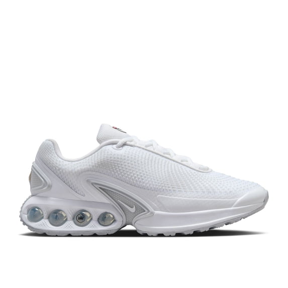 Nike Air Max DN WMNS Shoes, White/Metallic Silver/Pure Platinum/Summit White, Size 9