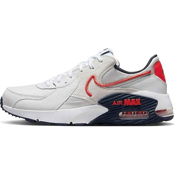 Nike Air Max Excee Men's Athletic Shoes, Photon Dust/Dark Obsidian/White/Track Red, Size 9