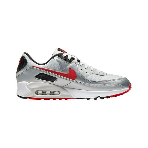 Nike Air Max 90 Men's Size 13 'Silver Bullet' Grey Red Athletic Shoes DX4233 001
