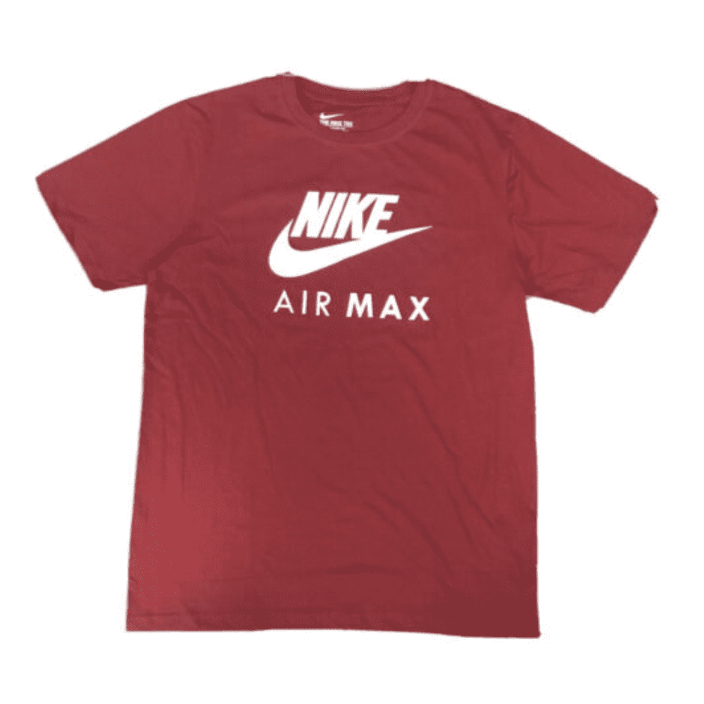 Nike Air Max Men Dri Fit Athletic Cut Short Sleeve Cotton T Shirt Burgundy XXL