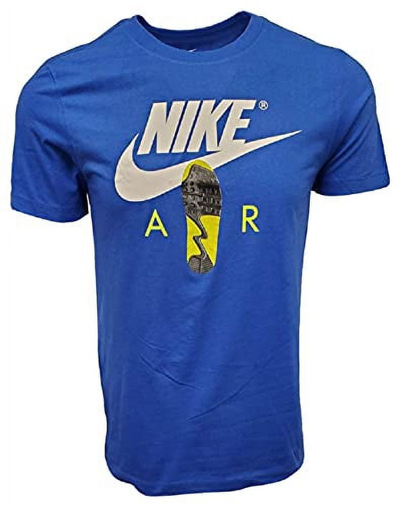 Nike Air Men s Graphic T Shirt Royal Blue Neon Shoe Logo Large