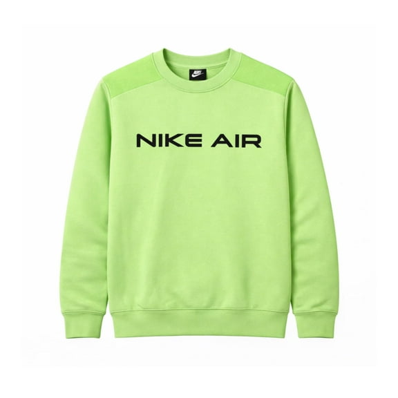 Nike Air Men’s Long Sleeve Fleece Pullover Sweatshirt, Lime Green (DN4448-383), Sizes M–XL