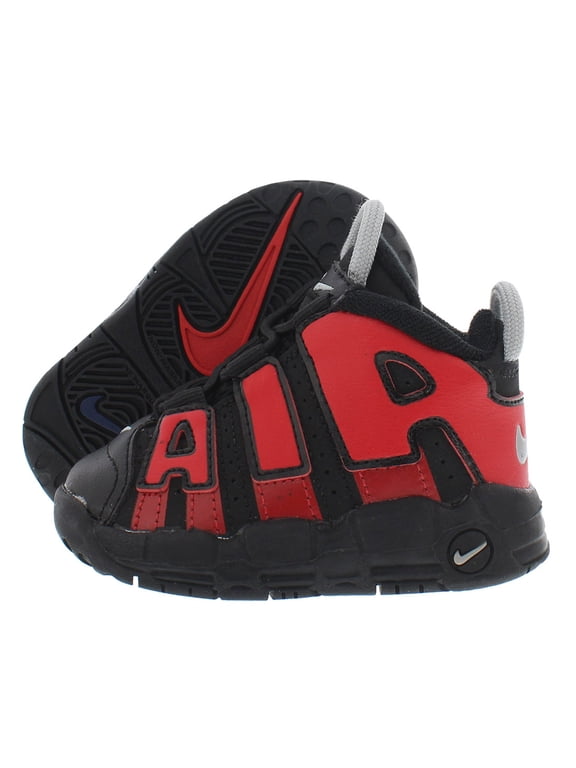 Air More Uptempo Infant/Toddler Shoes Size 4, Color: Black/Red