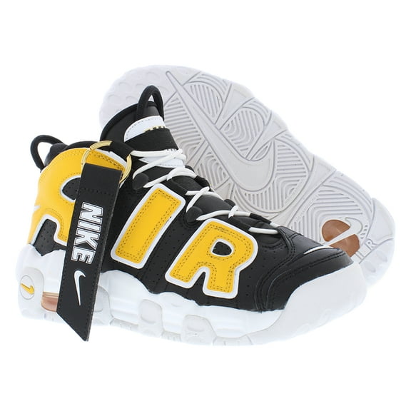 Nike Air More Uptempo Ki PS Boys Shoes Size 6, Color: Black/Yellow/White