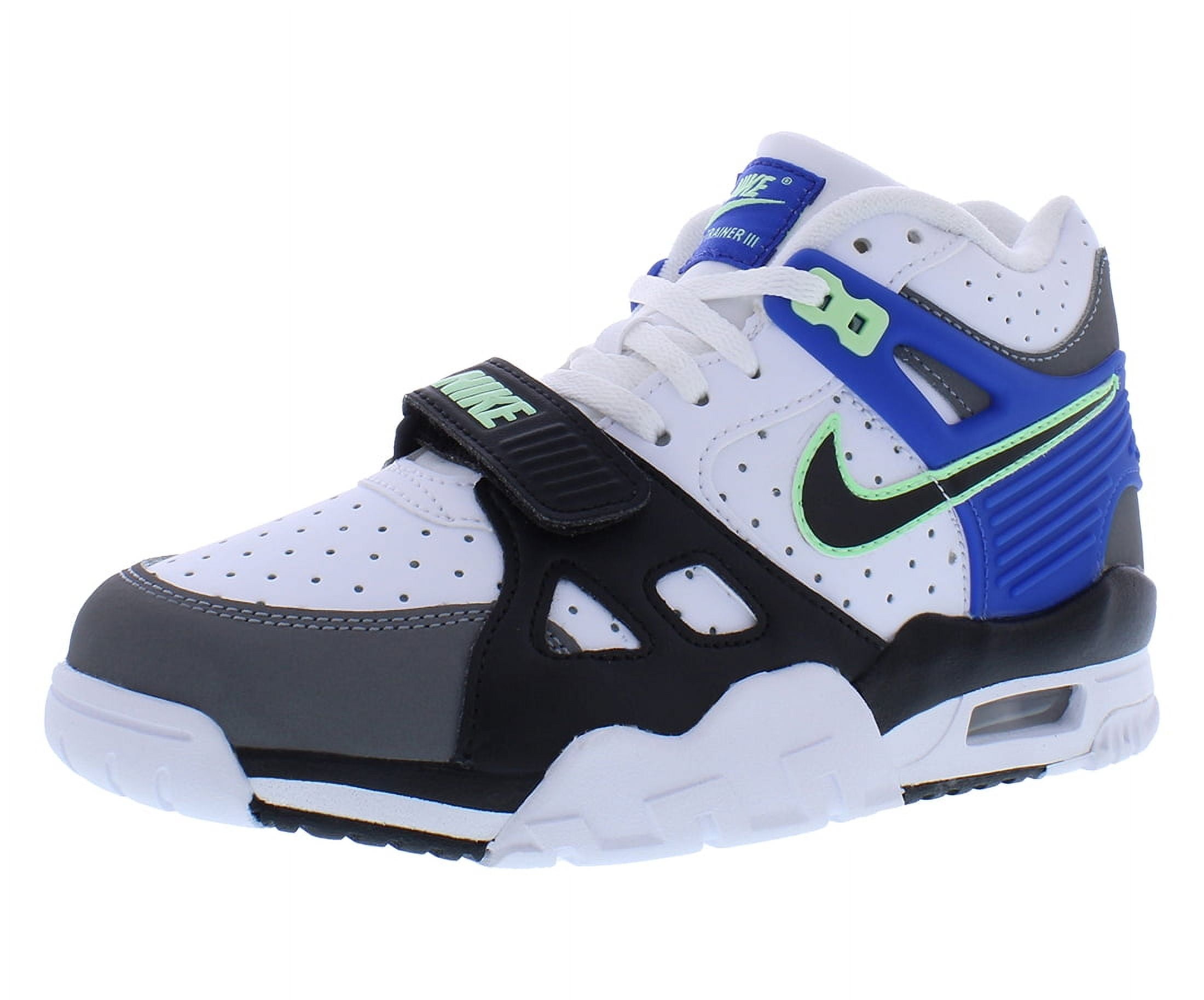Air Trainer 3 GS Boys Shoes Size 6.5, Color: White/Grey/Blue