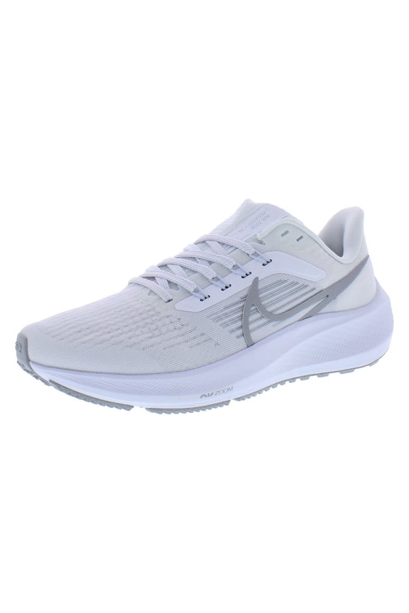 Air Zoom Pegasus 39 Womens Shoes Size 8, Color: White/Metallic Silver