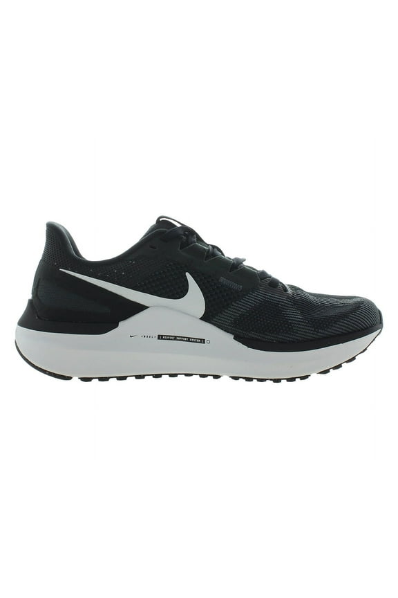 Air Zoom Structure 25 Wide Unisex Shoes Size 8, Color: Black/White/Dk Smoke Grey