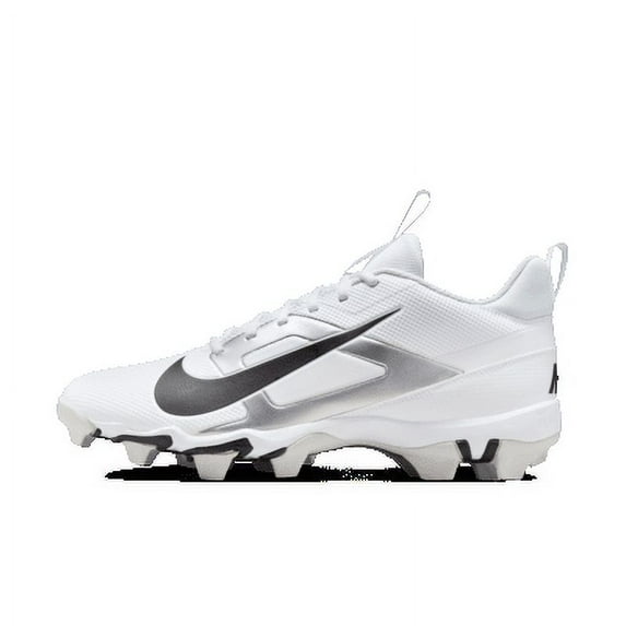 Nike Alpha Menace 4 Shark Football Cleats Color: White/Metallic Silver/Photon Dust/Black Size: 9.5