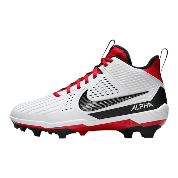Nike Alpha Menace Strong Men's Football Cleats II5139-102, White/University Red/Dark Smoke Grey/Black Size 11