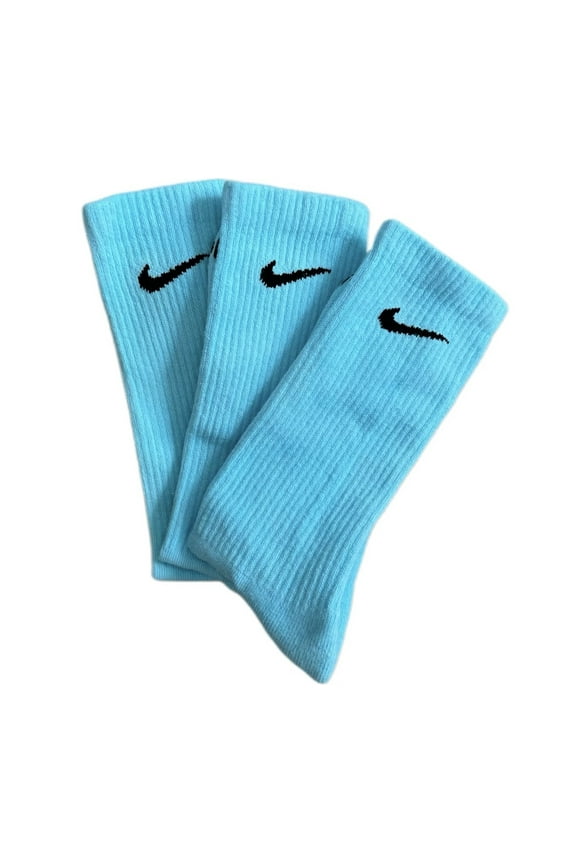 Aqua Blue Pack Crew Socks Dri Fit, Unisex, 3 - Pack