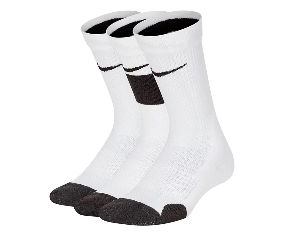 Nike Assorted 3 Pack Dri Fit Elite Crew Boys Socks Size M Color White Black Grey Walmart