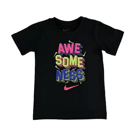 Nike Awesomeness 90S T Baby Boys Active Shirts & Tees Size 2T, Color: Black/Pink/Yellow