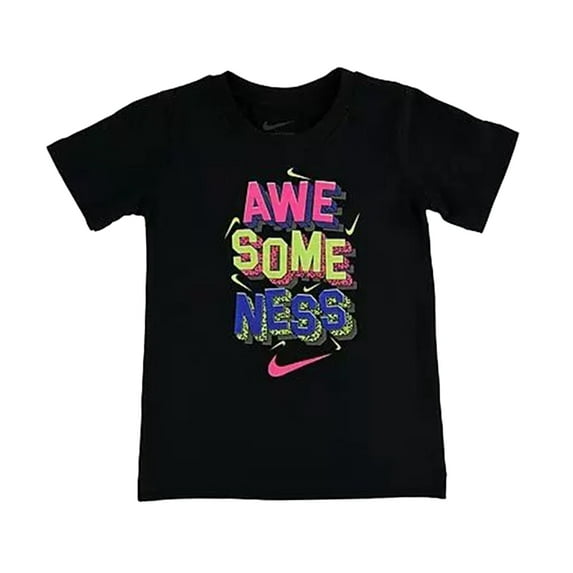 Nike Awesomeness 90S T Baby Boys Active Shirts & Tees Size 3T, Color: Black/Pink/Yellow