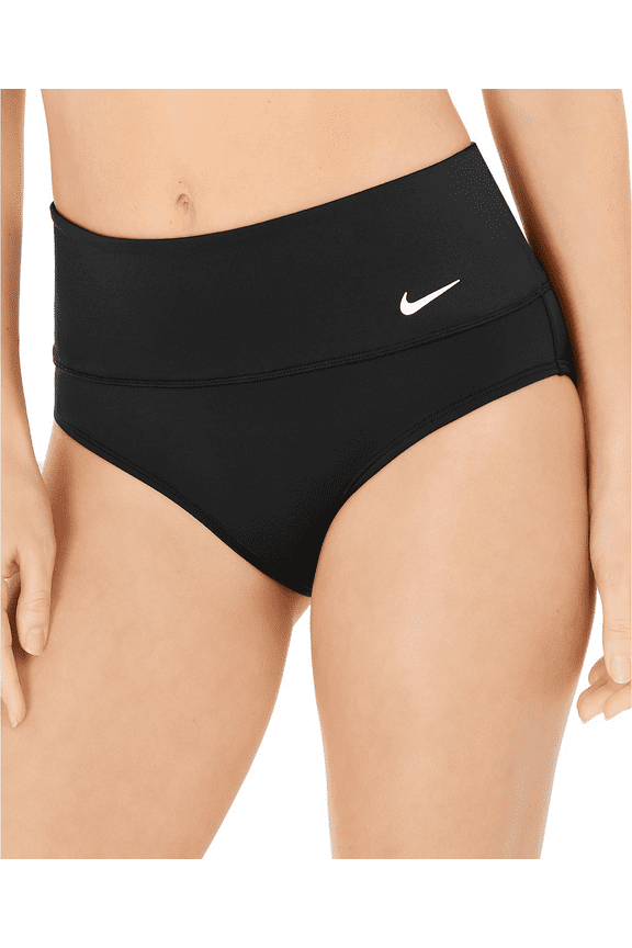 BLACK Essential High-Waist Banded Bikini Swim Bottom, US Large