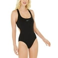 thumbnail image 1 of Nike BLACK Onyx Flash Metallic Cut-Out One-Piece Swimsuit, US Small, 1 of 4