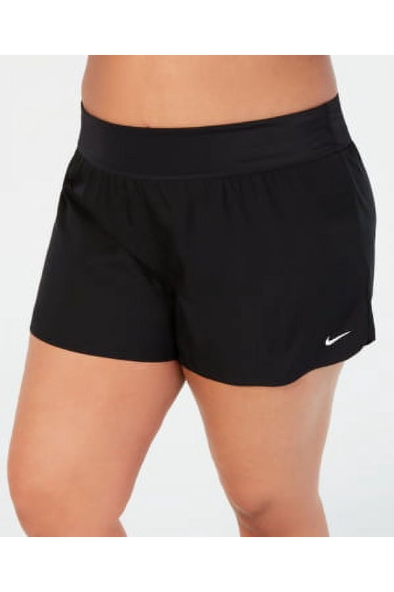 Women's Plus Active Board Shorts Swim Cover-Up (1X, Black)